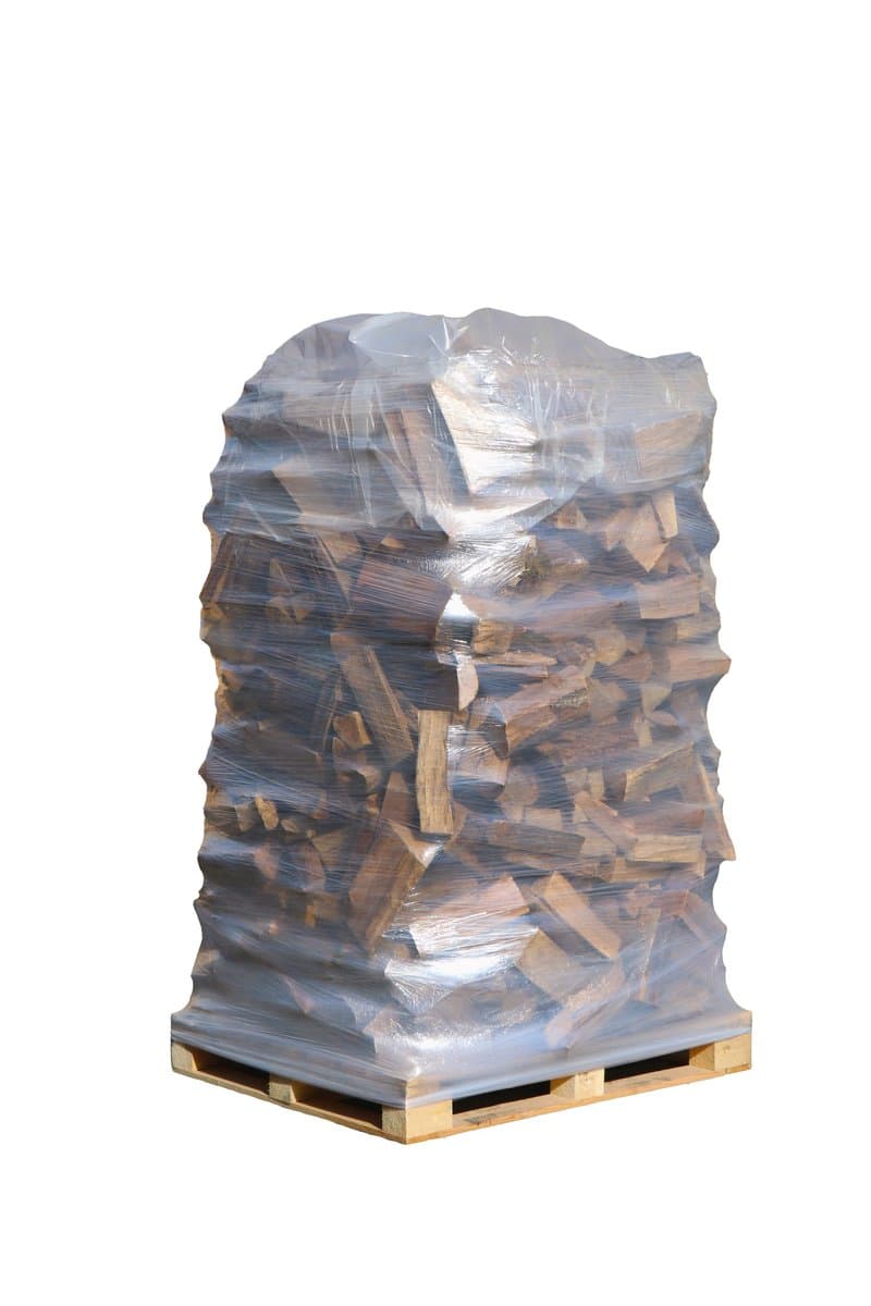 Ballot de bûches 2 m³ étuvées sur palette filmée stretch